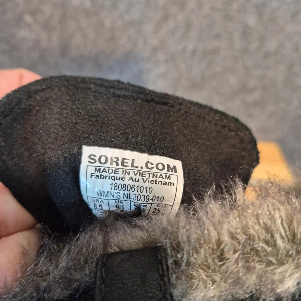 Sorel Explorer Joan Winter Boot Black Lightweight Waterproof Suede Womens Sz 8.5